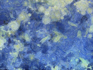 Sky clouds Illustrations creates an impressionist style of painting.