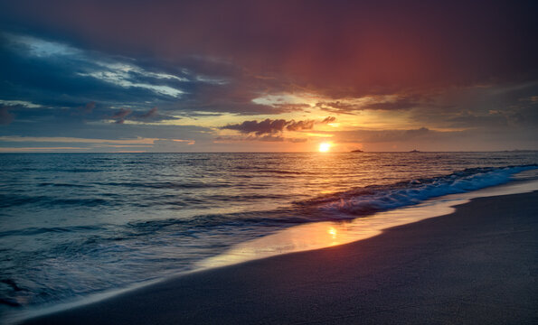 Sunset on the beach.