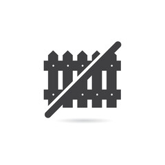Vector Isolated No Fence Icon