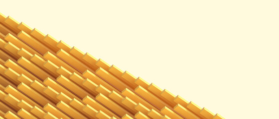 Abstract lines Modern architecture Background. futuristic Detail with structure Geometric Shape Pattern and Composition on Yellow. copy space, digital, banner-3d Rendering