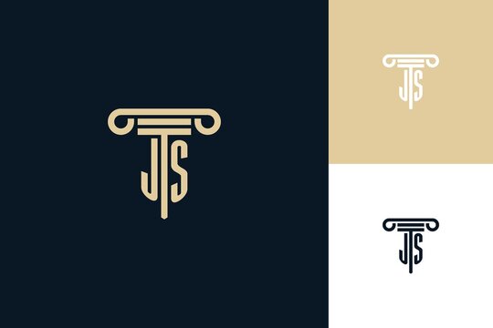 JS monogram initials design logo. Lawyer logo design ideas