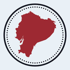 Ecuador round stamp. Round logo with country map and title. Stylish minimal Ecuador badge with map. Vector illustration.