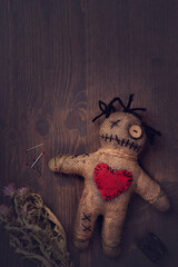 Voodoo doll with pins