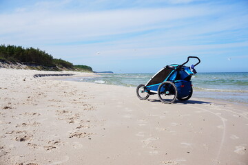 Stroller by the sea