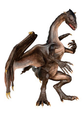 3D Rendering Fairy Tale Dragon on White