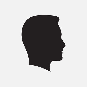 Man profile icon on white background.