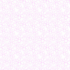 Vector simple primitive floral seamless pattern. Cute endless print with flowers drawn by hand. Sketch, doodle, scribble