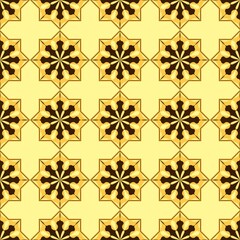 Seamless pattern with golden Islamic ornamental