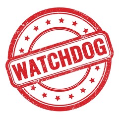 WATCHDOG text on red grungy vintage round stamp.