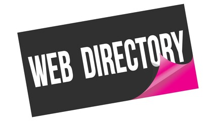WEB  DIRECTORY text on black pink sticker stamp.