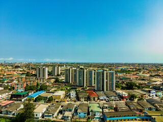 An aerial view of the Surulere skyline