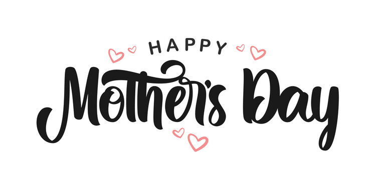 Vector illustration: Calligraphic brush type lettering of Happy Mother's Day.