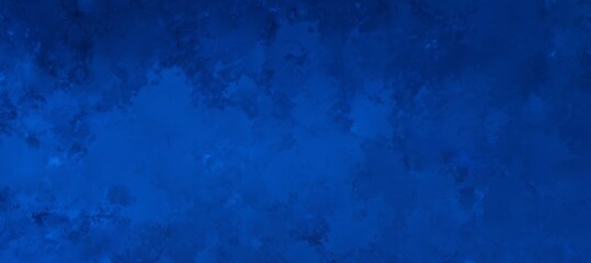 Blue background concept with grungy pattern painted in grunge texture border design, abstract distressed panoramic banner with blank bright center
