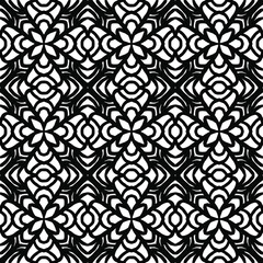 seamless pattern with folk style floral ornaments drawn on a white background, vector