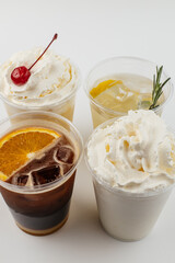 cold drinks on white background
