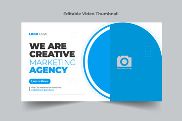 Business Editable thumbnail design for any videos.social media video cover photo layout design