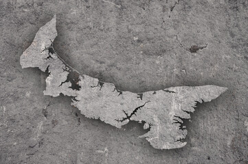 Karte von Prince Edward Island auf verwittertem Beton