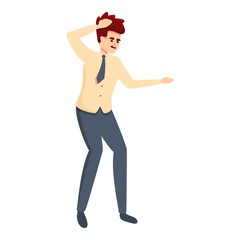 Man rush job icon. Cartoon of Man rush job vector icon for web design isolated on white background