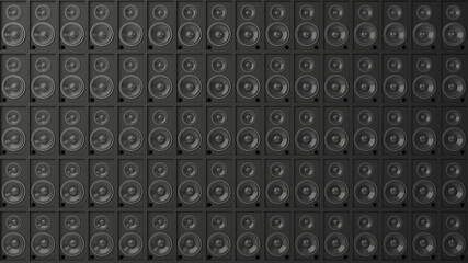 Music art concept speaker system dark light cyber light blue and pink , work space or backgroung art. 3D rendering.