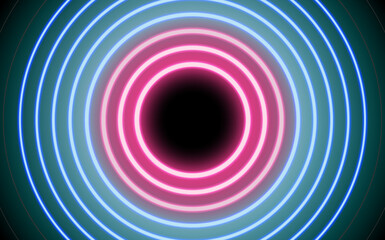 Neon glowing lines, magic energy space light concept, abstract background wallpaper design