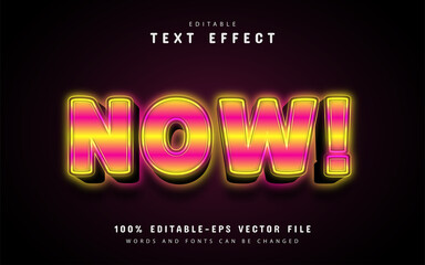 Now text, gradient neon text effect