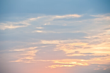 Naklejka na ściany i meble Pink clouds, beautiful summer sunset sky