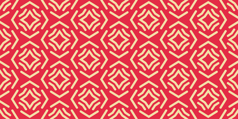 Beautiful geometric background pattern on red background, wallpaper. Seamless pattern, texture. Vector illustration