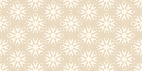 Background pattern with decorative floral ornament on beige background, wallpaper. Seamless pattern, texture. Vector image