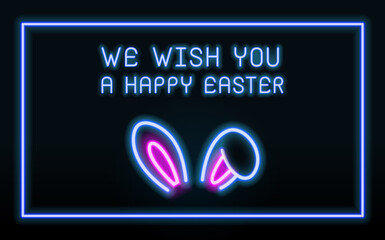 Neon glowing lines, easter space concept, easter background wallpaper design