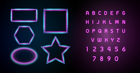 Neon glowing lines, templates concept, templates background wallpaper design. editing text neon sign