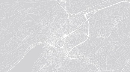 Urban vector city map of Biel and Bienne, Switzerland, Europe
