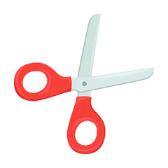 Scissors Sign Emoji Icon Illustration. Tool Cut Vector Symbol Emoticon Design Scrapbook Clip Art.