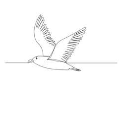 Fototapeta premium one line drawing of a flying bird