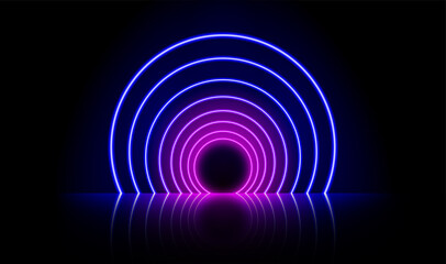 Neon glowing lines, magic energy space light concept, luxury abstract background wallpaper design