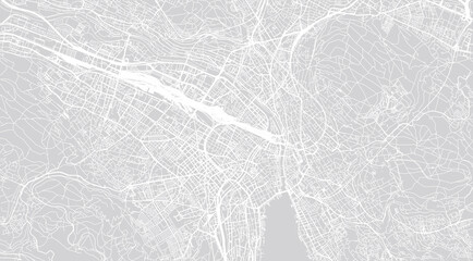 Urban vector city map of Zurich centre, Switzerland, Europe