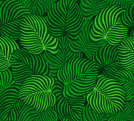 Naklejka na ściany i meble tropical leaves seamless pattern