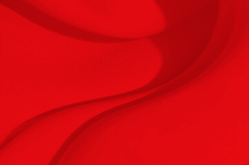 Red fabric sheets background or texture, abstract with waves, Soft focus cloth silk Red