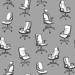 office chairs, furniture seamless pattern