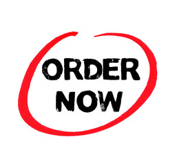 Hier Bestellen - Order Here mit roter Stift Markierung