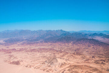 Naklejka premium Tourism in Egypt and Africa view on a desert sands, vacation and travelling concept