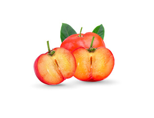 Fototapeta na wymiar Fresh cherries on a white background