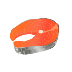 Fresh salmon steak in vector