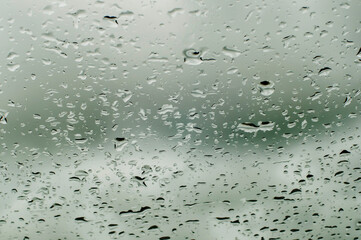 Water drops on glass