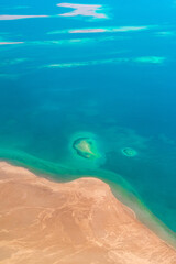 Obraz premium Tourism in Egypt and Africa, vacation and travelling concept, top view on a coral reef