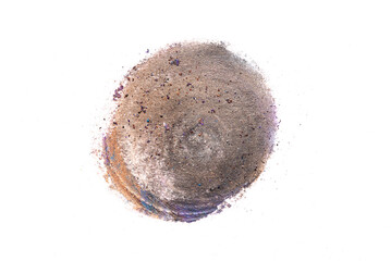 Colorful eyeshadows round shape isolated on the white background.