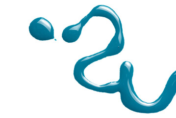 Blue nail polish isolated on the white background.