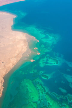 Tourism in Egypt and Africa, vacation and travelling concept, top view on a coral reef © T.Den_Team