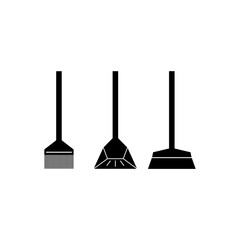 Naklejka premium cleaning stuff set icon vector. broom and mop icon