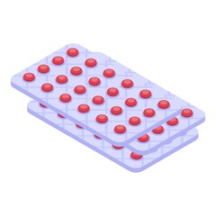 Blister vitamin icon. Isometric of Blister vitamin vector icon for web design isolated on white background