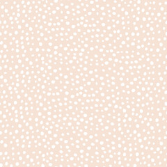 Abstract seamless vector pattern with spots. Simple irregular geometric design on beige background